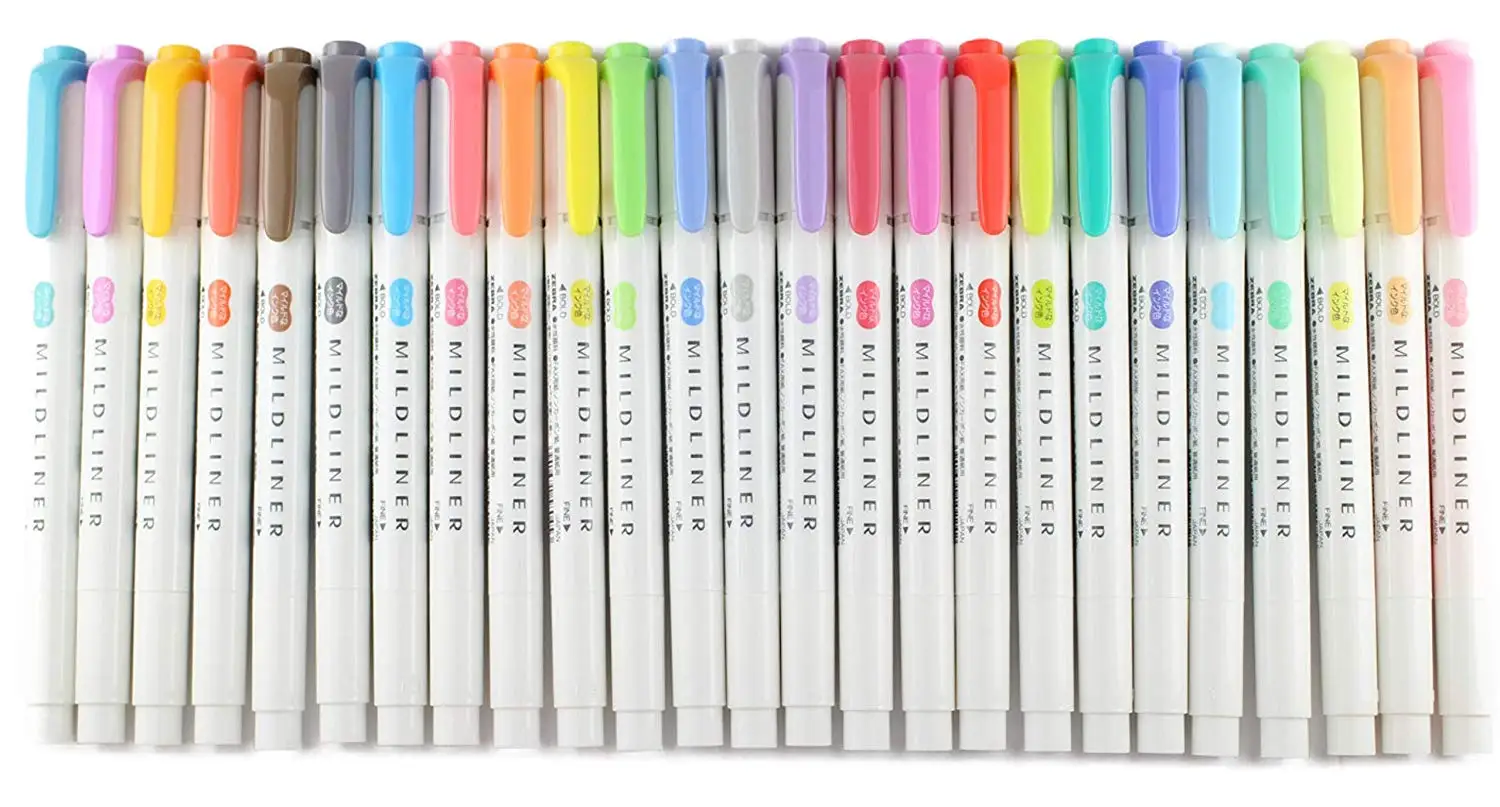 Zebra MILDLINER 5 упаковка(25 цветов) с японскими канцелярскими товарами оригинальная посылка [5C/RC/NC/N5C/HC] 10 новых цветов