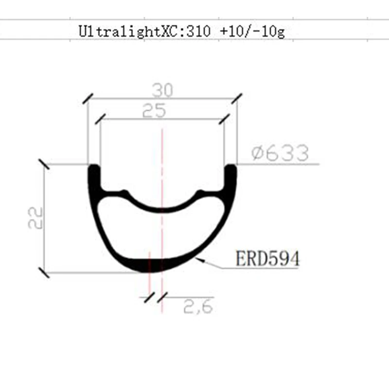 29er Сверхлегкий XC 30x22 мм асимметрия 310 г Углеродные Диски MTB бескамерные горный велосипед гоночный велосипед колеса ERD 594 мм