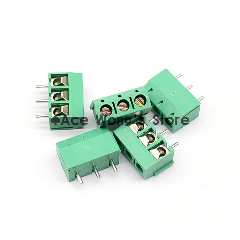 

10PCS 5.08-301-3P 301-3P 3 Pin Screw Green Terminal Block Connector 5mm Pitch