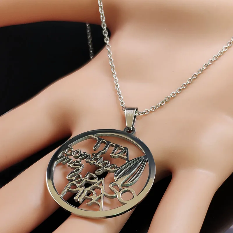 Модное женское ожерелье из нержавеющей стали, серебряное ожерелье с буквами, ювелирные изделия bisuteria mujer N1874