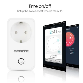 

EU 10A Wifi Intelligent Socket plug Voice Control Support Alexa And Google Home phone APP remote