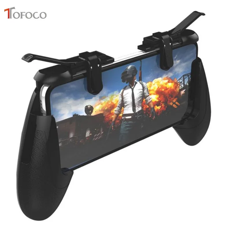  Mobile Game Controller Shooter Trigger Fire Button with Handle Holder Cell Phone Adapter Accessorie
