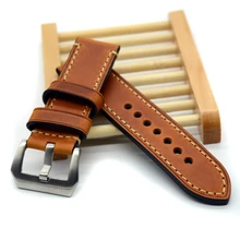 Hecho a mano de cuero fino alta calidad correa de reloj y banda para P reloj 20 mm 22 mm 24 mm 26 mm con hebilla de acero inoxidable