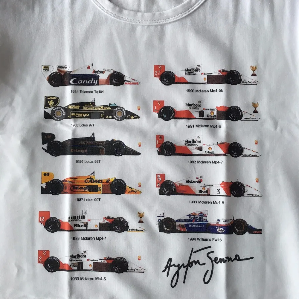 Футболка для всех F1 Айртон Сенна сеннакарс Мужская футболка из лайкры и хлопка