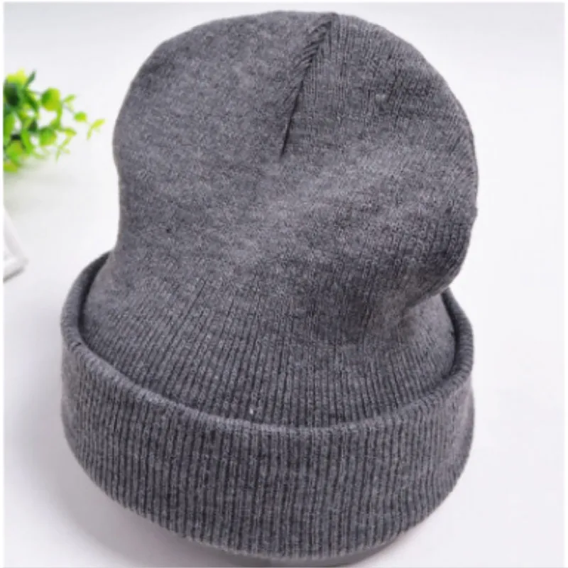 Весенне-осенняя женская шапка Skullies Beanie, повседневная однотонная вязаная зимняя шапка, акриловая шапка-носок, женская модная шапка в стиле хип-хоп