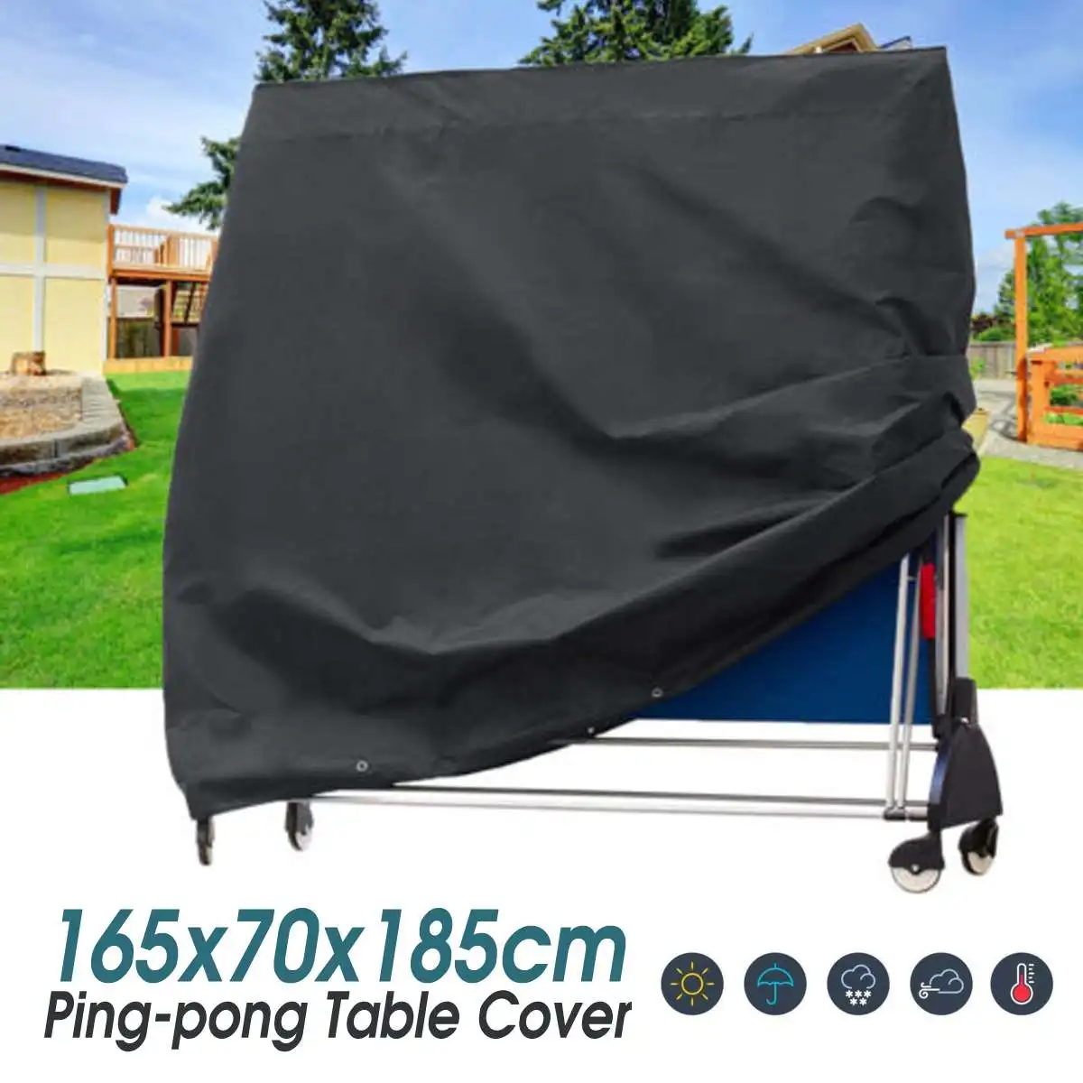 

Waterproof Pings Pong Table Storage Cover Indoor Outdoor Protection Table Tennis Sheet Furniture Case 165x70x185cm