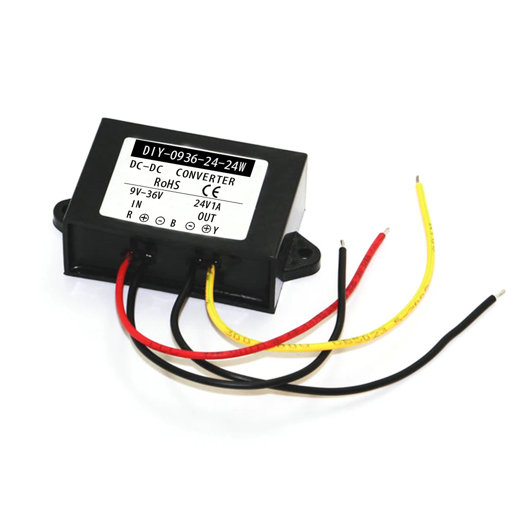 

9V-36V to 24V MAX 25A DC Converter Reducer Regulator Voltage Stabilizer Step-up Down type CE RoHS Waterproof IP67 12V 24V T 24V