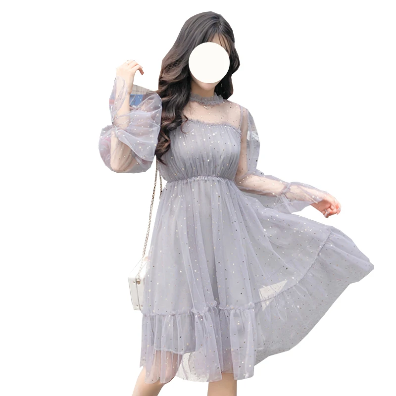 

Korean Sequin Princess Dress Women Lace Ruffles Fairy Tulle Dresses Female Sexy Elegant Party Goddess Tutu Dress Pink Black