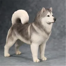 Simulation Animals Cute Puppy Statue Alaskan Malamute 1/6 Creative Home Decor Resin Action Figure Collectible Model Toy P1259