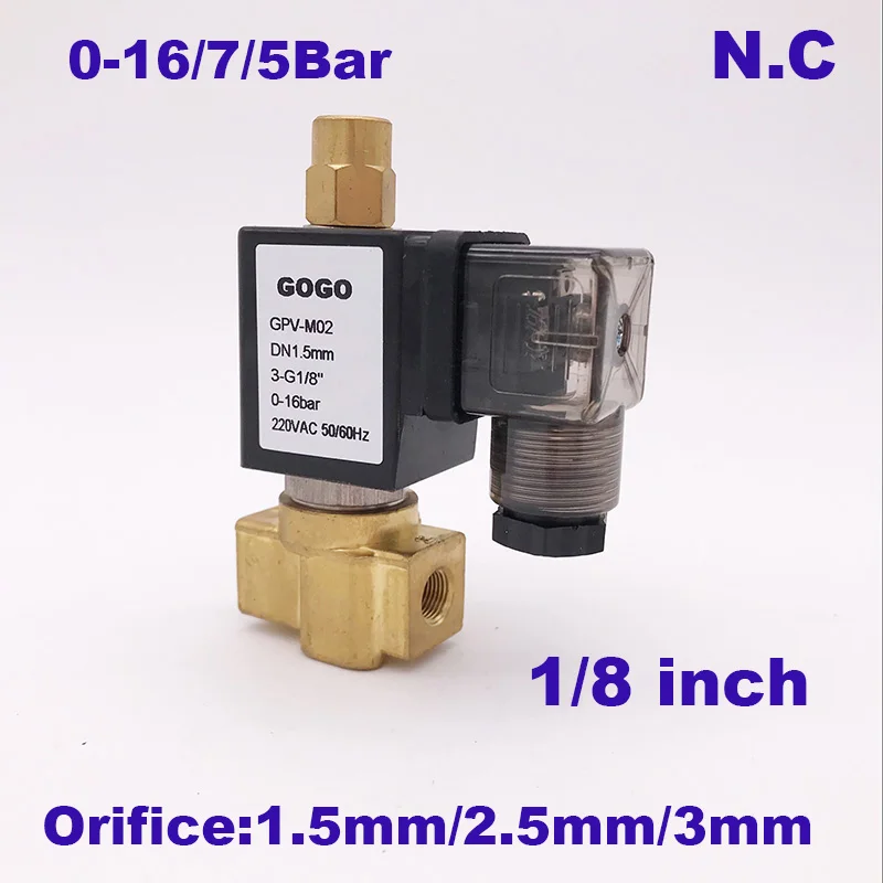 1//8 Inch Direct Acting Electric Air Water Solenoid Valve Normally Closed 110V AC