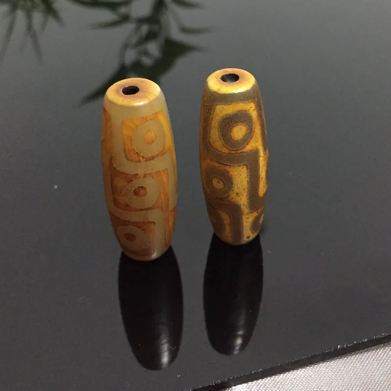 

30mm/40mm Natural Tibetan Dzi Agates Beads Retro Vintage Jewelry Accessories DIY Oval Nine-eyed Agates Stone Beads for Male
