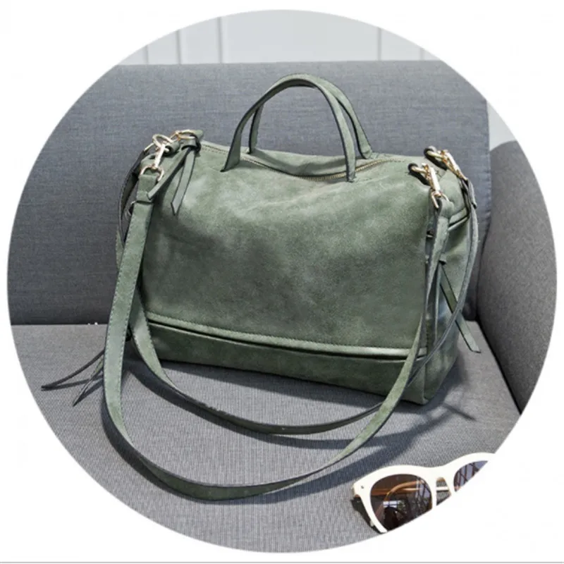 

B0030 Fashion Female Shoulder Bag Nubuck Leather women handbag Vintage Messenger Bag Motorcycle Crossbody Bags Women Bag