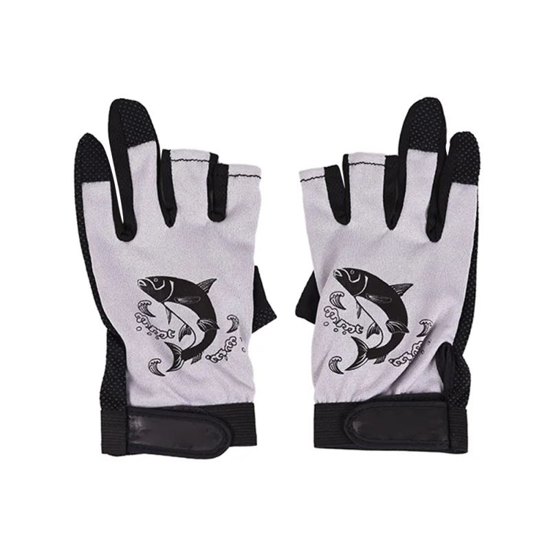 1 пара Противоскользящих рыболовных перчаток с рисунком, мягкие и дышащие перчатки без пальцев, перчатки для рыбалки, велоспорта, спорта на открытом воздухе, новые