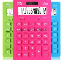 1 Piece Deli 1657 Stationery effective Fashion Calculator / Desktop Calculator / 12 pairs power / ultra slim
