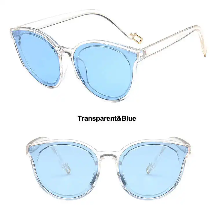 LeonLion, Ретро стиль, большая оправа, солнцезащитные очки для женщин, фирменный дизайн, океанские линзы, Ретро стиль, солнцезащитные очки, UV400 Oculos De Sol Feminino - Цвет линз: Transparent Blue