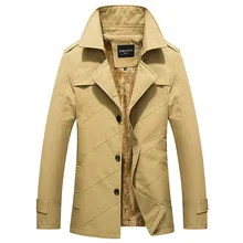 Прямая Новое поступление британский стиль модный мужской Тренч Плюс бархат толстая верхняя одежда ветровка windbreaker XP63