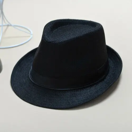 

Unisex Straw Fedora Sun Hat Panama Trilby Crushable Mens Lady Foldable Travel With Black Belt Hot Sales Cap