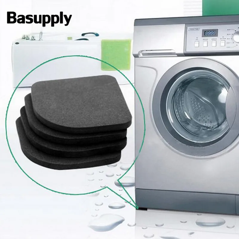 Basupply 4 шт./лот холодильник анти-вибрационная колодка коврик для Нескользящие коврики комплект Ванная комната Кухня аксессуары
