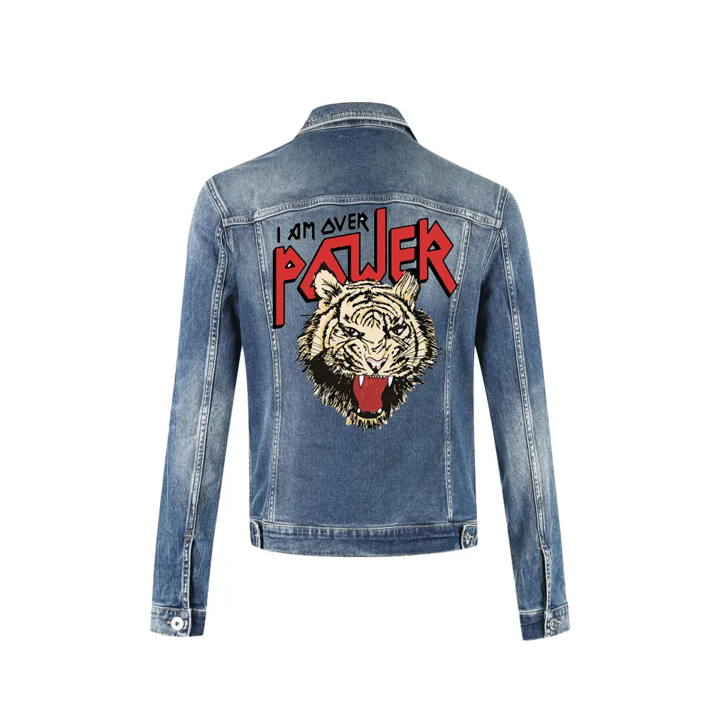 Новый стиль POWER TIGER iron on appliques для футболки куртки платья декоративные наклейки