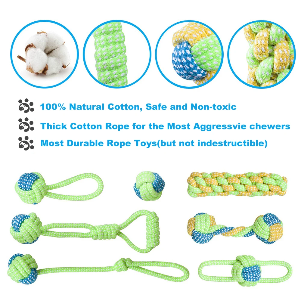 Dog Toys Rope Ball Toy for Small Medium Dogs Outdoor Training Teeth Cleaning Tug Interactive Knot Rope TY0078
