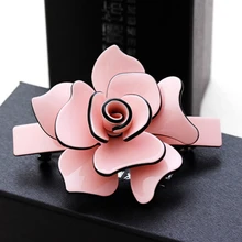 Романтические весенние заколки для волос камелии, Женские многослойные шпильки с лепестками, аксессуары для волос, заколки для волос, краб