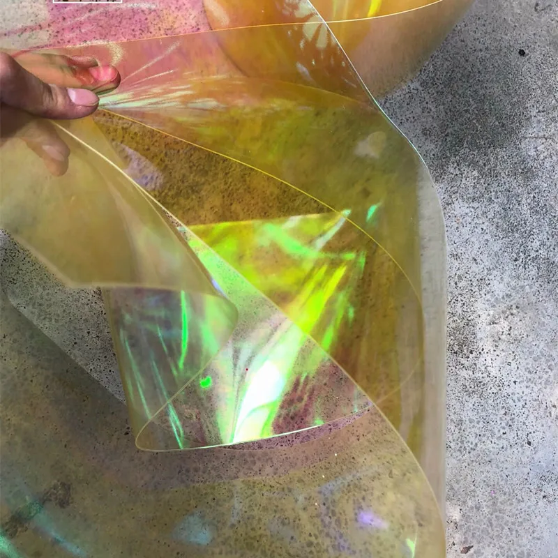 Transparent Yellow Блестки лист блестки сырье пвх произвольная резка для рукоделия свадебные Композиции Прозрачный Желтый AB 15,8 см* 400 см - Цвет: Transparent Yellow