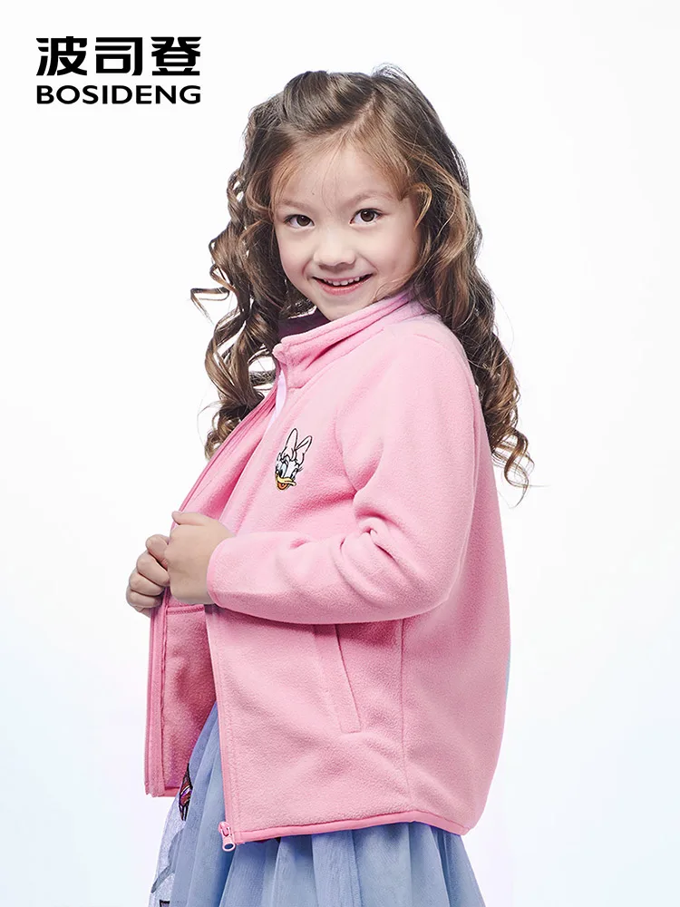 

BOSIDENG kids polar fleece coat Spring Autumn boys girls coat Cartoon labeling C815CE0035