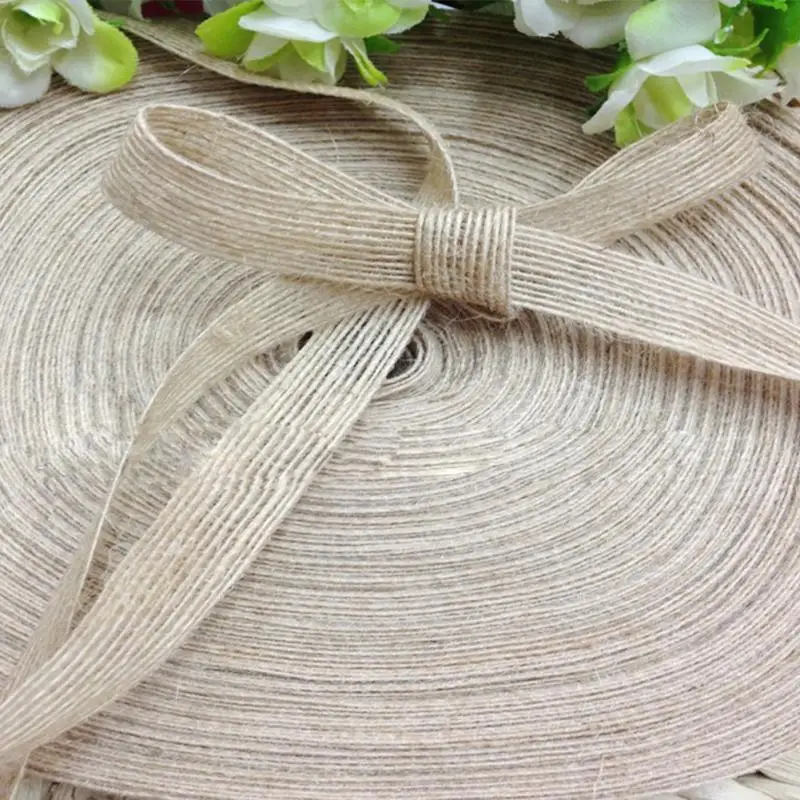

2.5 cm Rustic For Decorating Jute Rope Wide Natural Vintage Ribbon For Bundling