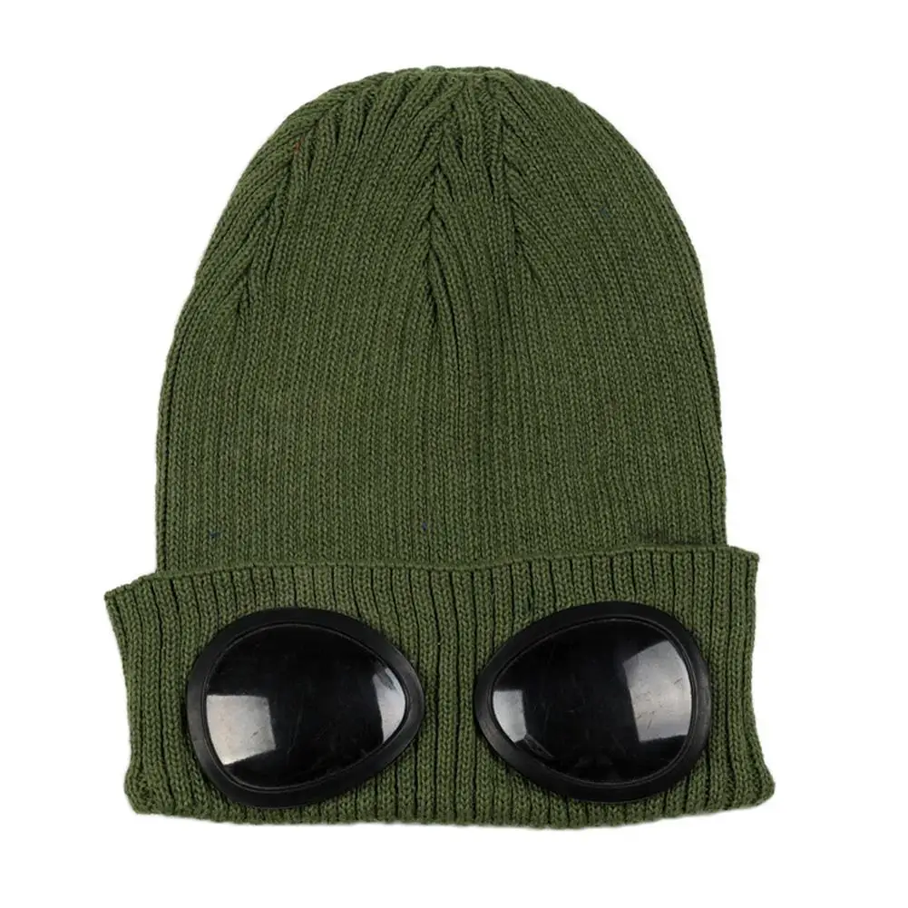 ZACOO Мужская/женская вязаная шапка с украшения для очков модная теплая шапка san0 - Цвет: Army Green