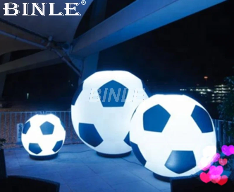 Hot sale giant outdoor inflatable football with led lighting soccer