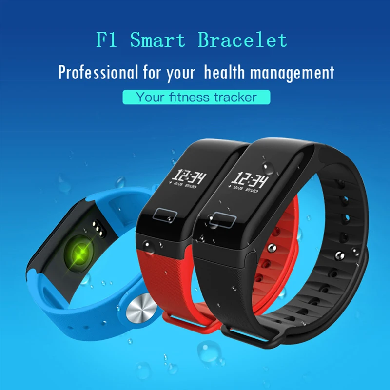 

Fitness Tracker Wristband Heart Rate Monitor Smart Bracelet F1 Smart bracelet Blood Pressure With Pedometer Bracelet