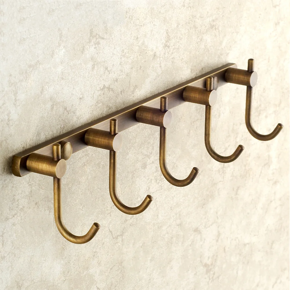 

Antique coat row hook copper towel hook European wall hanging clothes holder bathroom hardware pendant wx7261131