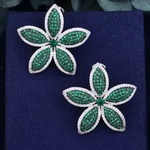 GODKI, большие, с большим цветком, дизайнерские, брендовые, новые, модные, популярные, роскошные, с кубическим цирконием, для помолвки, свадьбы, вечеринки, серьги-гвоздики