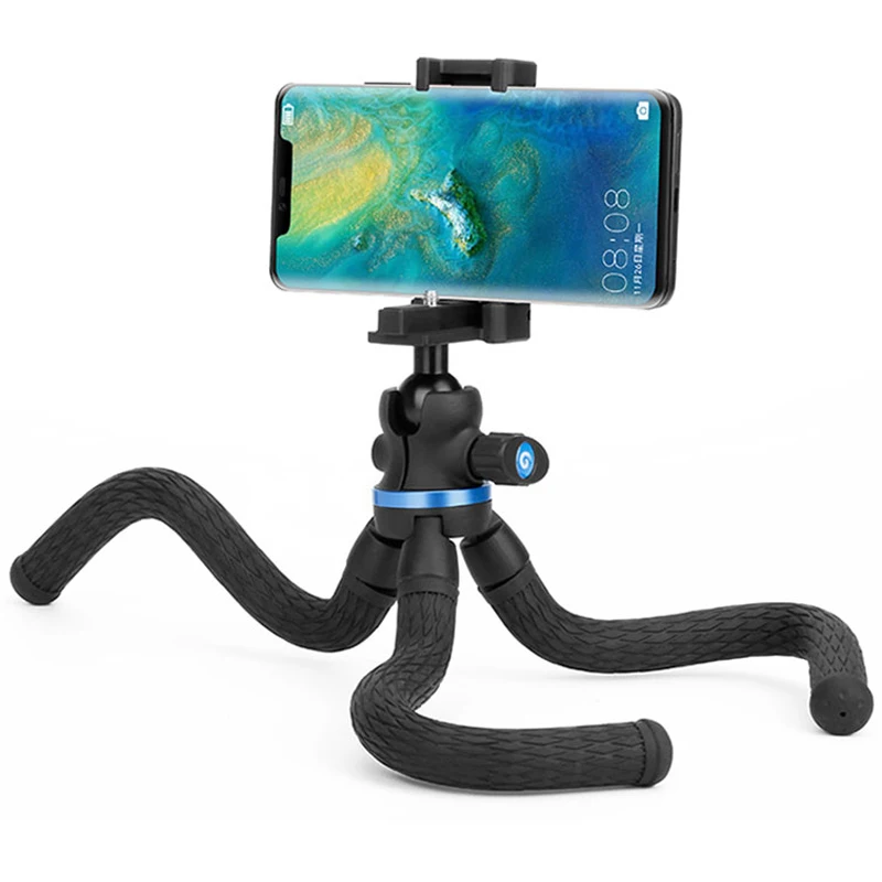 

Mini Flexible Octopus Phone Tripod with SmartPhone Mount Holder, Portable Camera tripod for Digital DSLRs and GoPro 2 in 1
