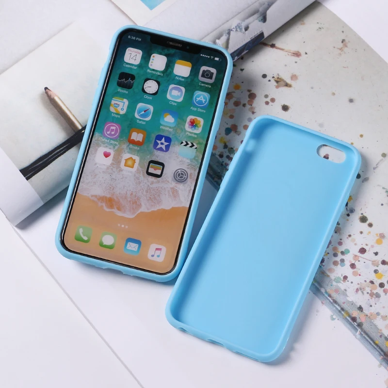 Для iPhone 7Plus 7 6S 5S 8 8Plus X XS Max 11 Pro Max чехол Fundas Capa Coque задняя крышка силиконовый Твердый яркий матовый простой мягкий тонкий телефон