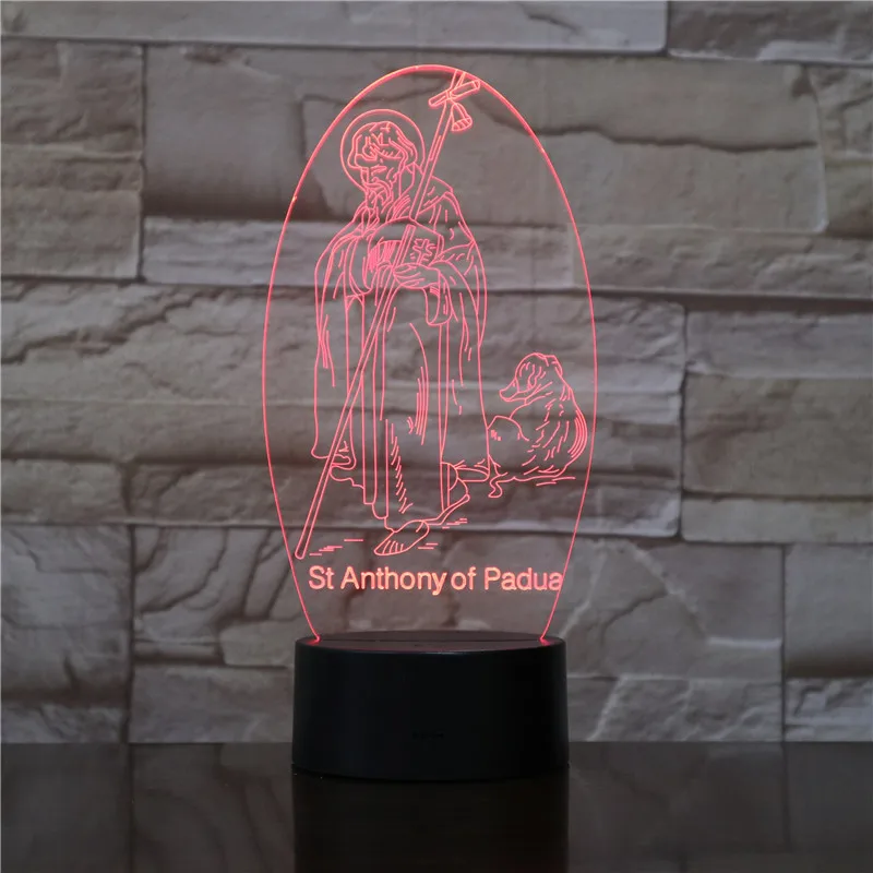 Christian Jesus Disciple Usb 3D St Anthony Of Padue Touch цветная лампа сенсорный светильник новые подарки