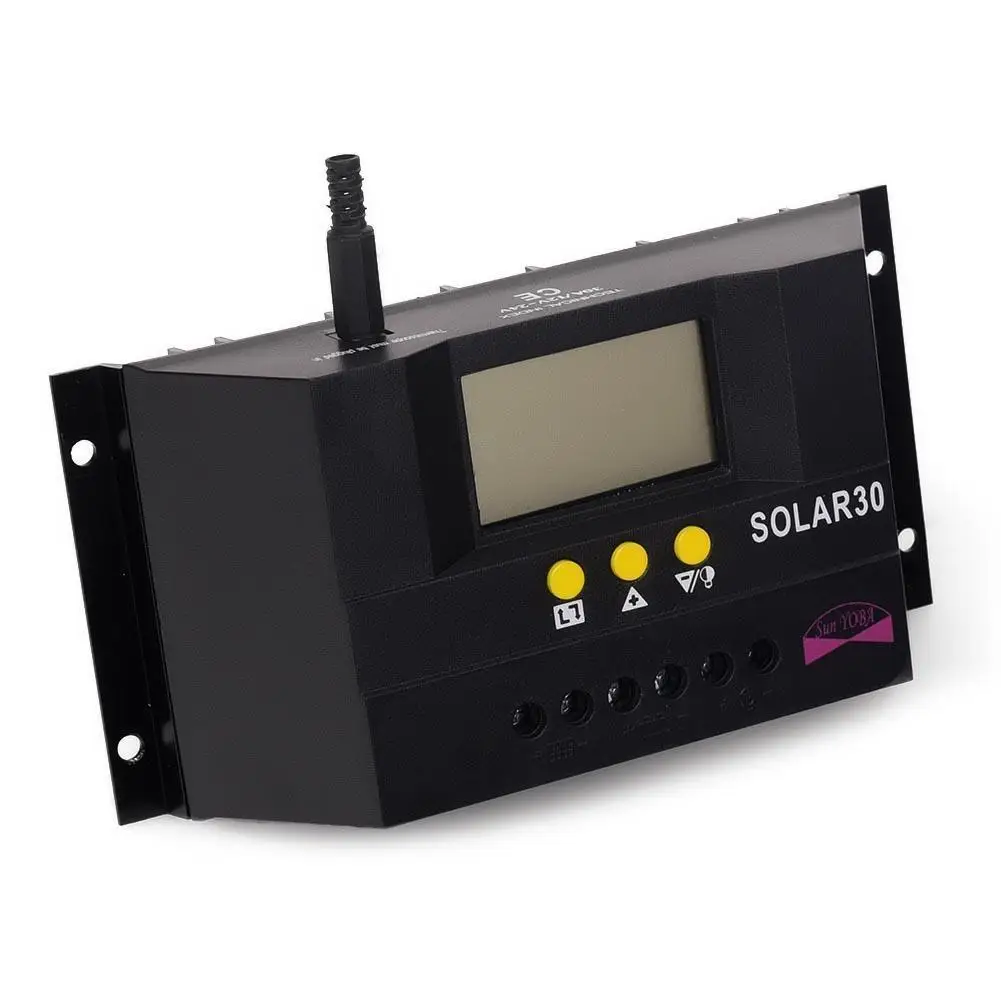 

Sun YOBA 30A 12V/24V Solar Battery Charge Controller Regulator + 16.4ft Cable APJ