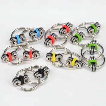 

DHL 500pcs New Key Ring Hand Tri-Spinner Reduce Stress Fidget Toy For Autism Nail Care