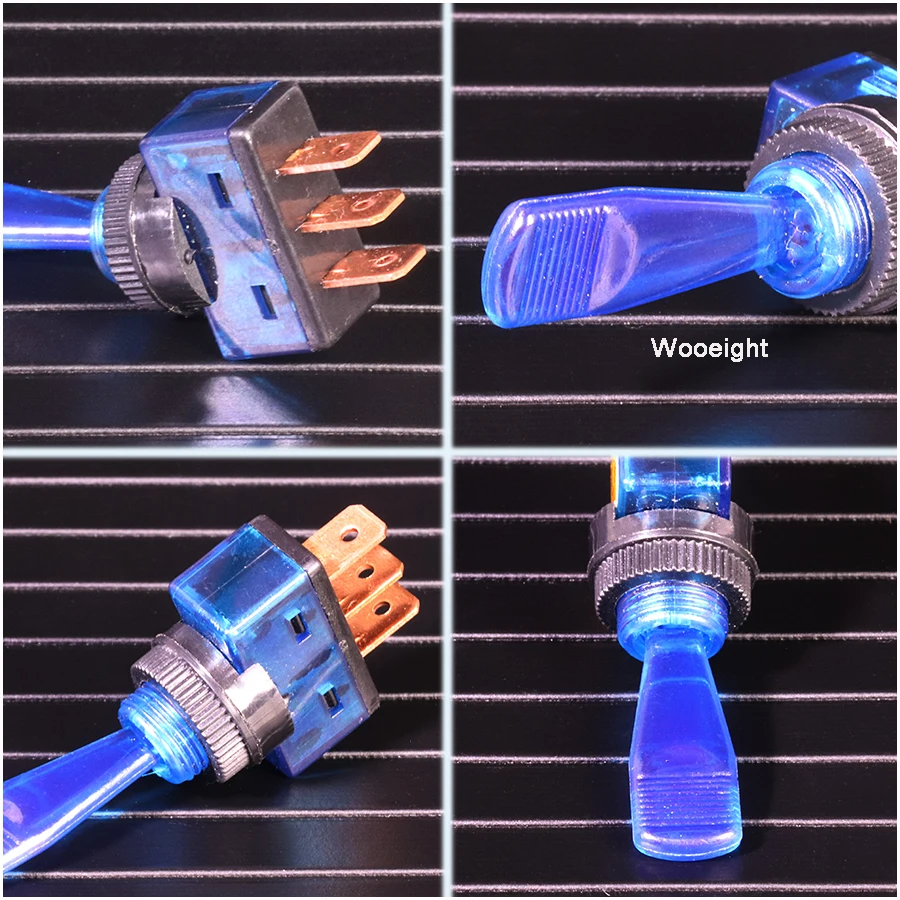 Wooeight Automotive Toggle Switch 2 Pin ON-OFF With Lamp 12V 20A ASW-13D LED Light Switch 4 Colors (2)