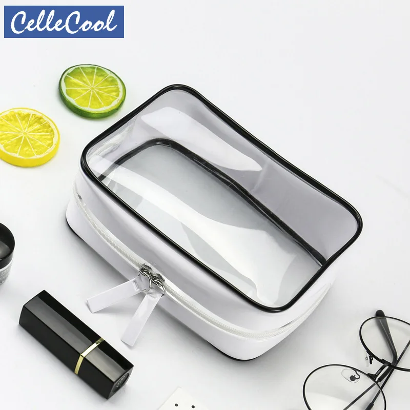 Прозрачная дорожная косметичка CelleCool чехол для макияжа на молнии прозрачная