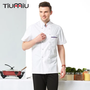 

Chef Cook Jacket Canteen Uniforme Logo Factory Custom Breathable Wholesale Work Wear Kochjacke Cocinero Kitchen Clothes