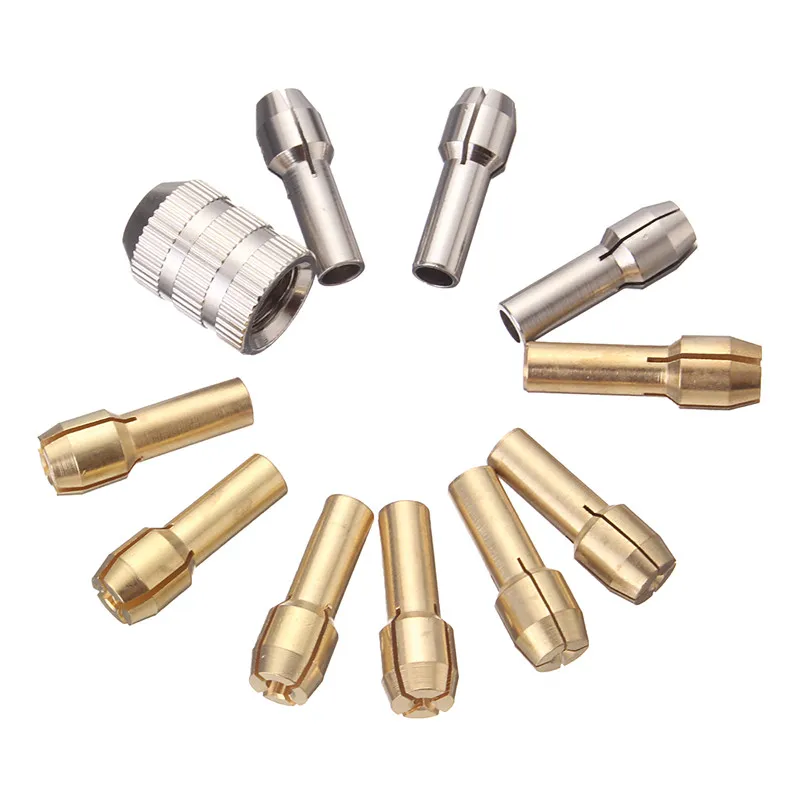 Buy 10Pcs Brass Drill Bit Chucks Collet Bits 0.5 3.2mm