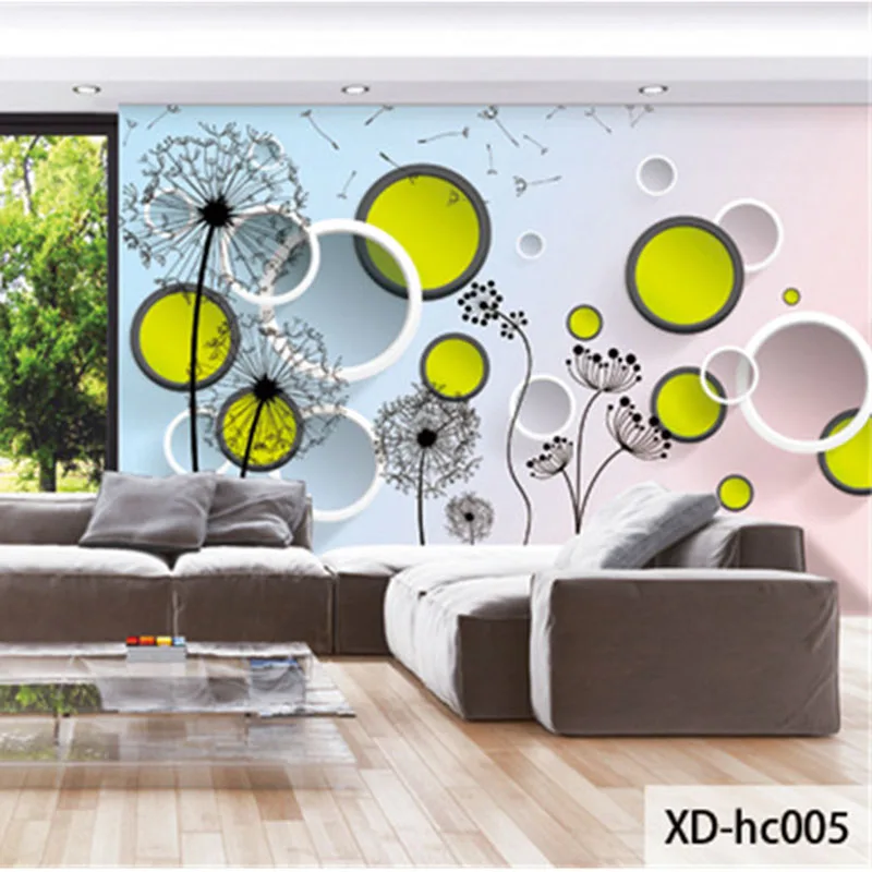 

QINGCHUN Custom Print 3D Fabric &Textile Wallcoverings For Walls Matt Silk For Living Room Modern Abstract Circle Dandelion Good