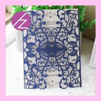 

50pcs/lot wedding invitations can with ribbon laser cutting greeting card baby shower invitation wedding decorationspartyinvite