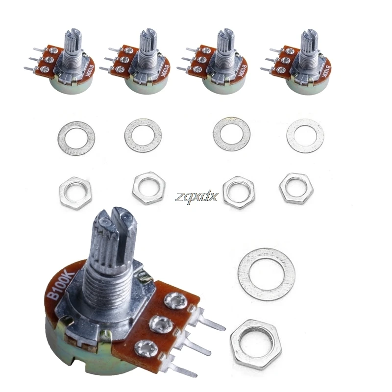 5Pcs 104K ohm Linear Taper Rotary Potentiometer Panel Pot B104K 15mm New Whosale&ampDropship | Компьютеры и офис