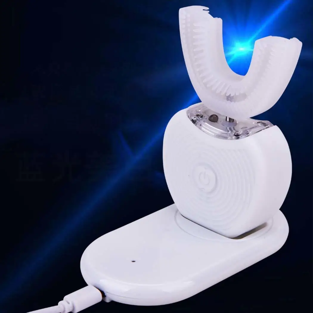 360 градусов автоматическая электрическая зубная щетка Водонепроницаемая интеллектуальная u-тип автоматическая зубная щетка отбеливающая электрическая зубная щетка