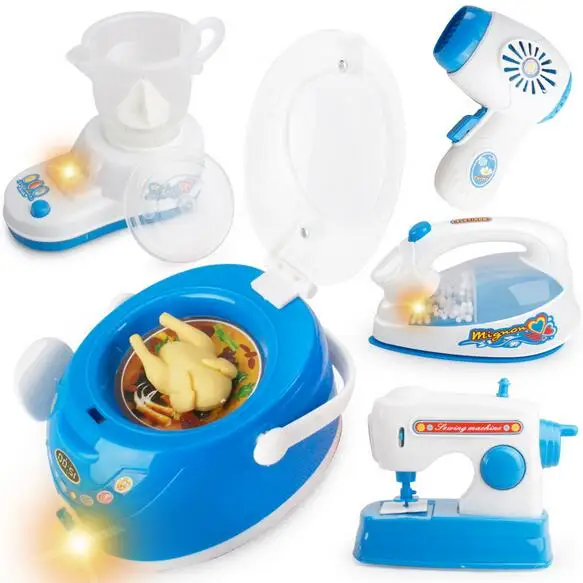 Blue Mini Electric Various Pretend Play font b Toys b font Simulation Kitchen Household Appliances font