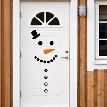 Наклейка «Снеговик» передняя дверь на холодильник Рождественский Декор виниловая наклейка на стену, Рождественская Наклейка на стену милый снеговик для украшения праздника