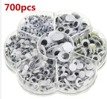 700Pcs Lot Round Self adhesive DIY Wiggly Google Eyes 7 Sizes Plastic Cartoon Animal Doll Puppet
