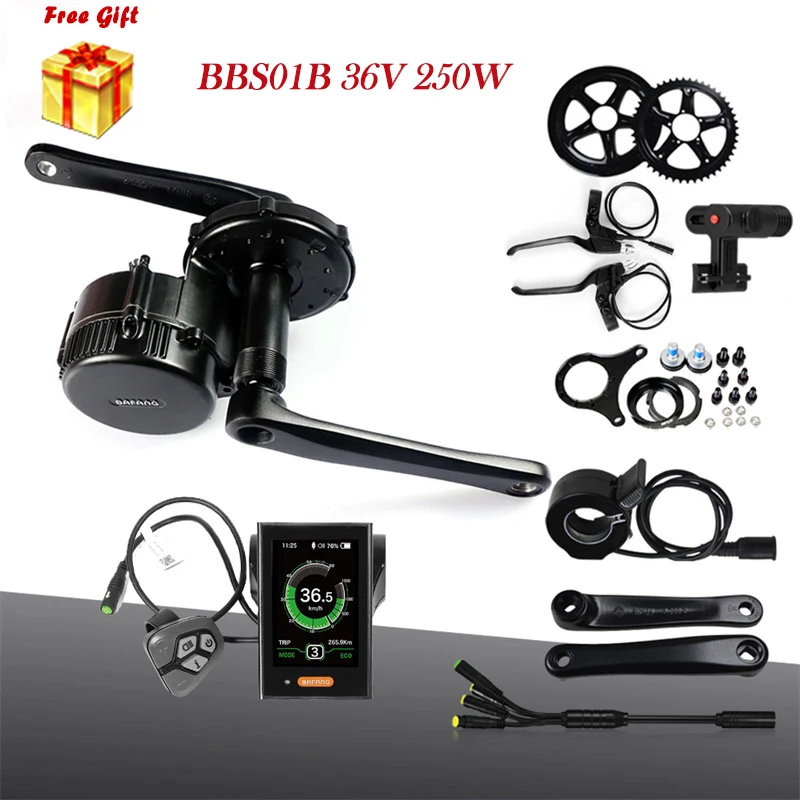 

Bafang BBS01B 36V 250W Mid Drive Motor Kit E-bike 8fun Brushless Gear Middle Motor Electric Bicycle Conversion Kit LCD Display